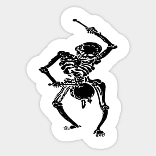 Civil War Federal Drummer Boy Skeleton In Black Sticker